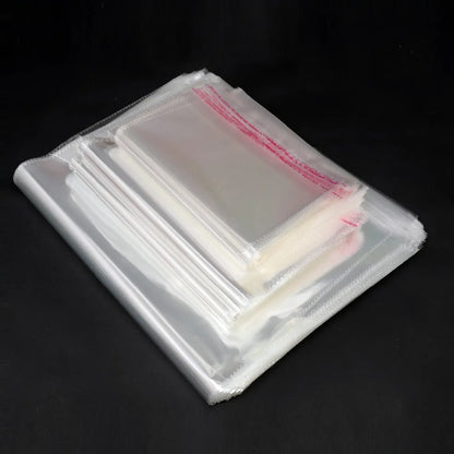 Sacs en plastique transparents auto-adhésifs 200pcs